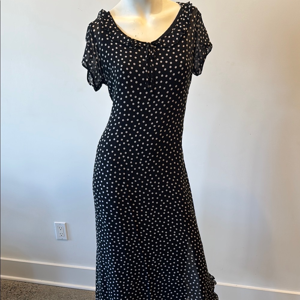 Elegant Black Polka Dot Dress